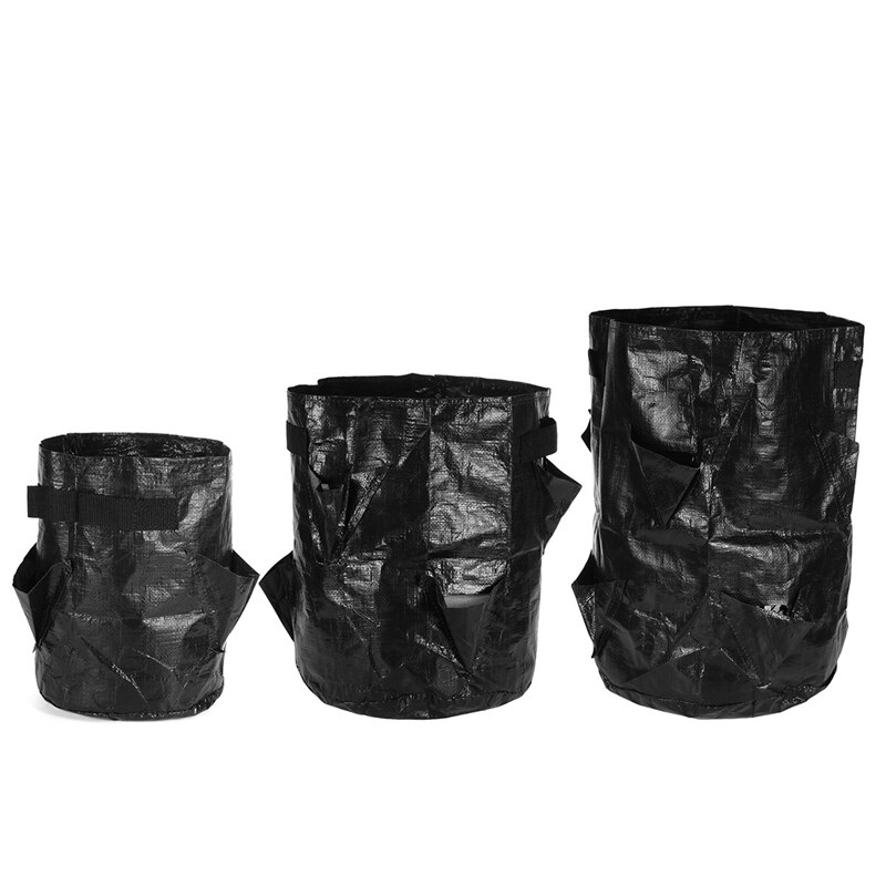 3Pcs Hanging Strawberry Plant Grow Bag 5/7/10 Gallon Garden Flower Vegetable Planting Pots: Black