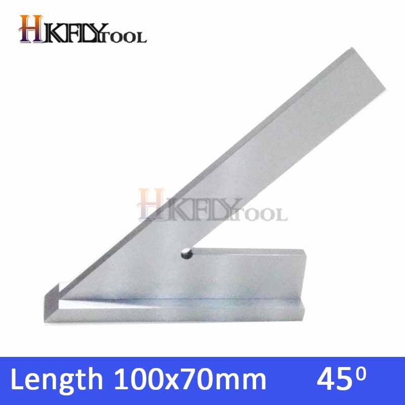100*70mm 120*80mm 45 Degree Try Machinist Square with Base 45 degree steel wide base square ruler Measuring Tool Caliper: Default Title