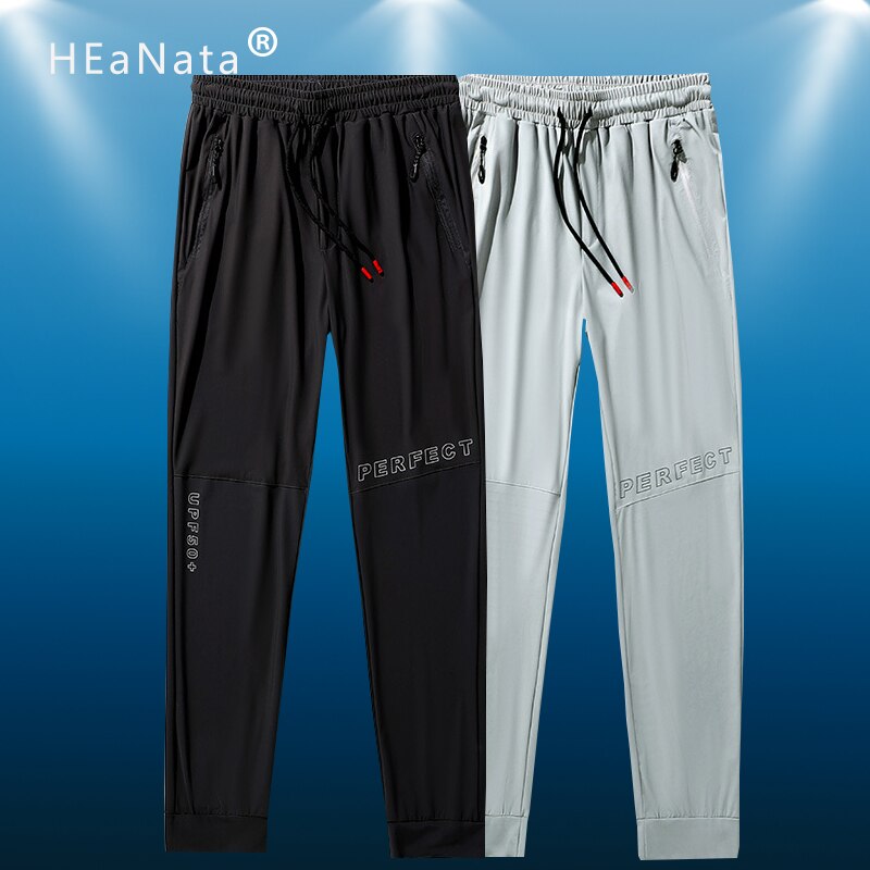 M-8XL Mannen Sport Broek Ice Cool Gym Ademende Lichtgewicht Sneldrogende Broek Mannen Lange Broek Mannelijke Zwarte Broek Running broek