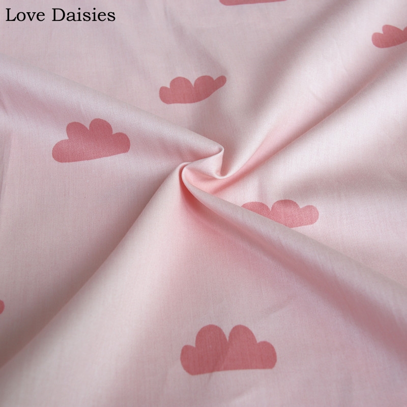 100% coton sergé 60S satin réactif impression et teinture dessin animé rose flamant rose nuage ananas tissu pour bricolage enfants literie robe