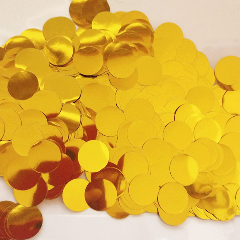 Confettis ronds étoile or Rose 100g, 1.5cm, feuille de paillettes, pour anniversaire, mariage, réception pour bébé, décor de fête: Fluorescence Jaune