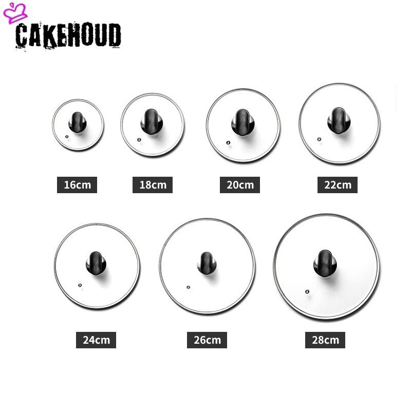 Cakehoud Uitstekende Gehard Glas Universele Deksel Met Stoom Vents Veiligheid Non-stick Kookgerei Overflow-Proof Isolatie Glas Cover