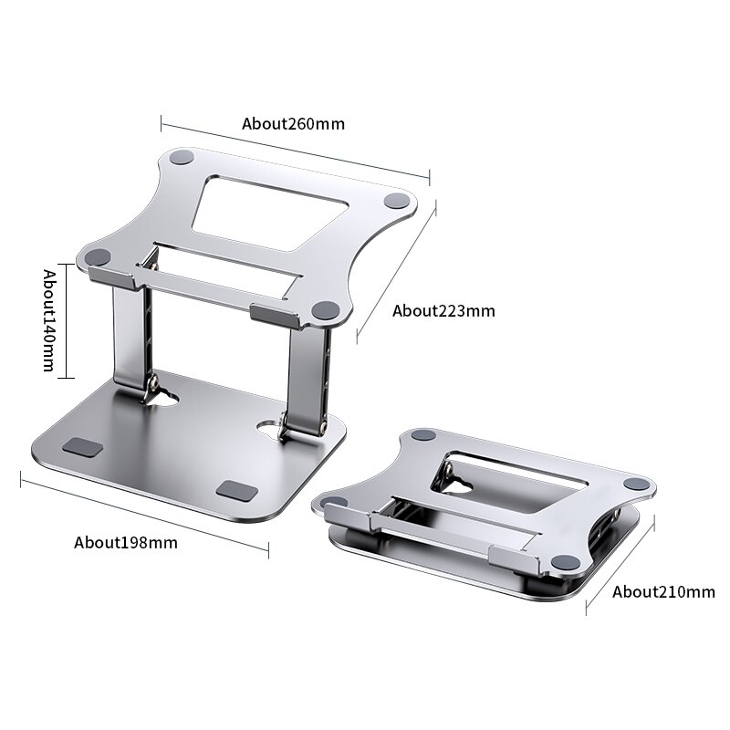 Verstellbarer laptopständer aus aluminiumlegierung, notebookhalterung, kompatibel mit 10-17- zoll-laptops, tragbar, geeignet für acer/lenovo/xiaomi