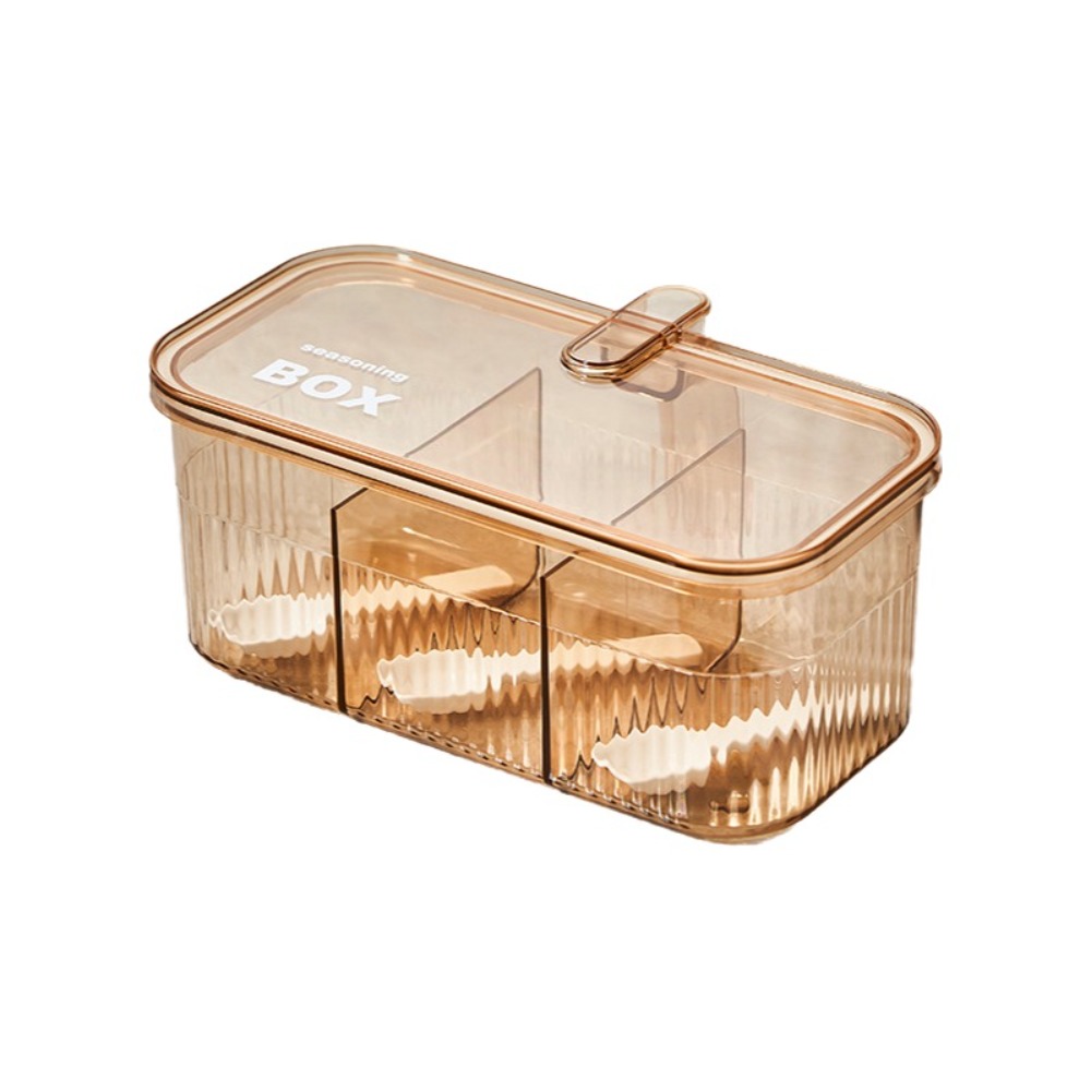 Nem at rengøre fugttæt krydderiboks plastik stabelbar krydderikrukke stor kapacitet gennemsigtig saltkrukke til hjemmelavet mad: Lysegul