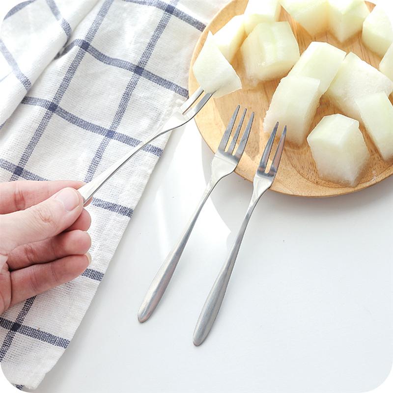 12 sztuk widelce robić owoców srebrny, gładki ze stali nierdzewnej stalowe długie uchwyt befsztyk widelce ciasto widelce widelce deserowe dla domu kuchnia