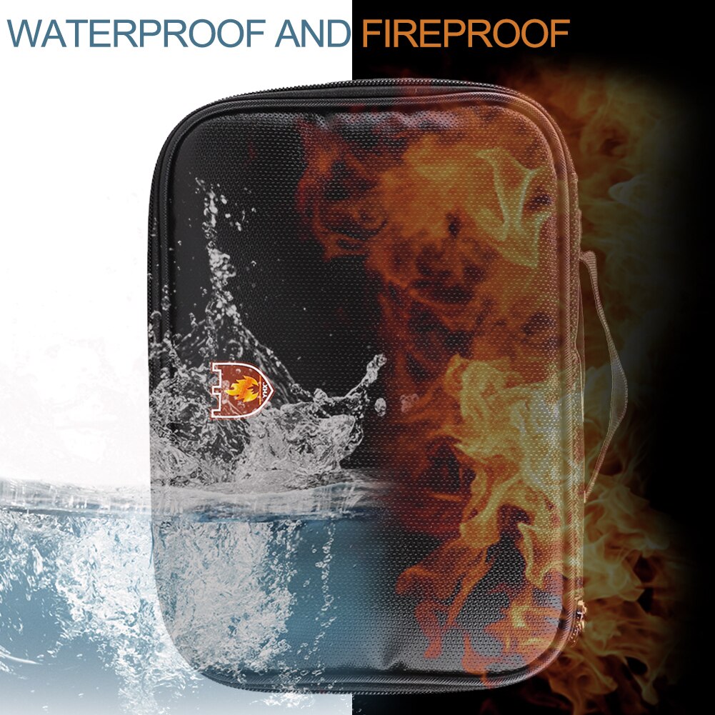 fireproof document bag Fire Resistant Document Bag Envelope Pouch for File Passport Photo Organizer