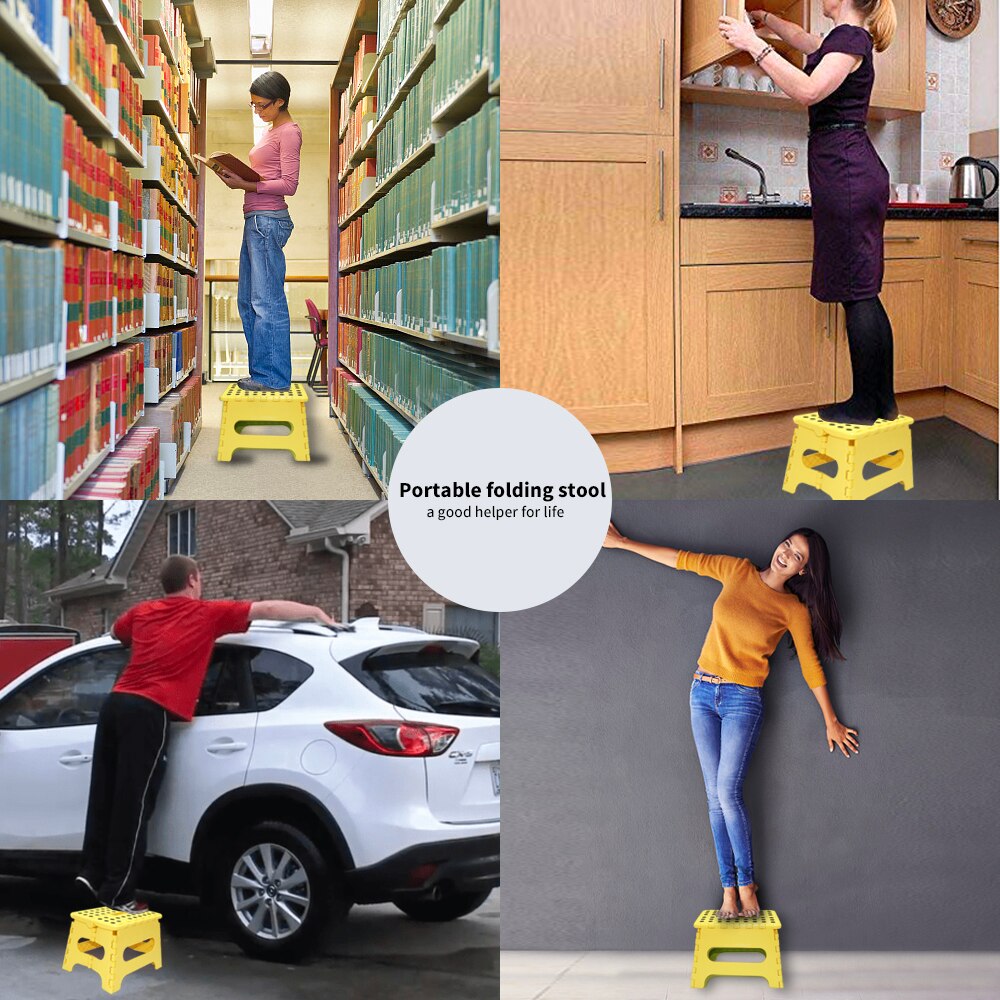 Tabouret Pliant En Plastique - TRAHOO - C[H3048] - Petit Et Puissant