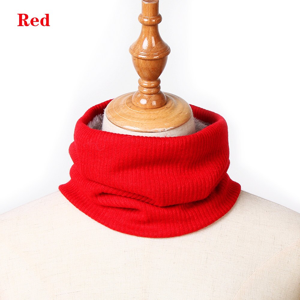 1 PC Bonito Algodão Bebê Inverno Neck Warmer Anel Scarf Crianças Meninas Meninos De Malha De Lã O-Lenços Cor Sólida crianças Quente Baixada: Vermelho