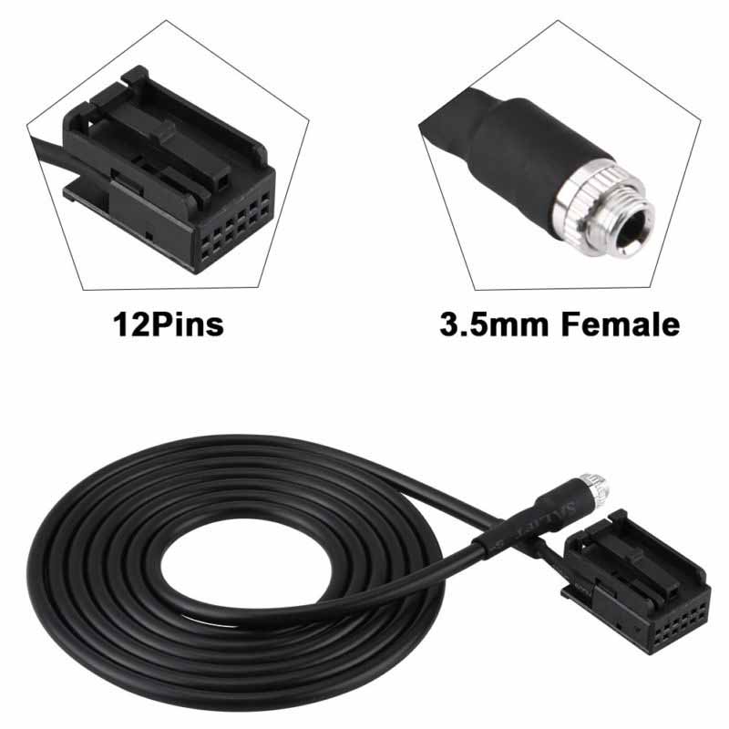 Cable adaptador para coche 6000CD Aux CD MP3, 12 Pines, para Ford Mondeo c-max Focus Fusion Transit Removal Key 145cm, Cable adaptador
