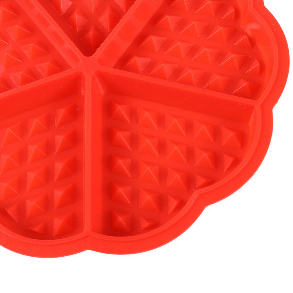 2 uds. De gofres de silicona herramienta molde para hornear FORMA DE gofrera Chocolate molde cuadrado y forma de corazón (rojo)