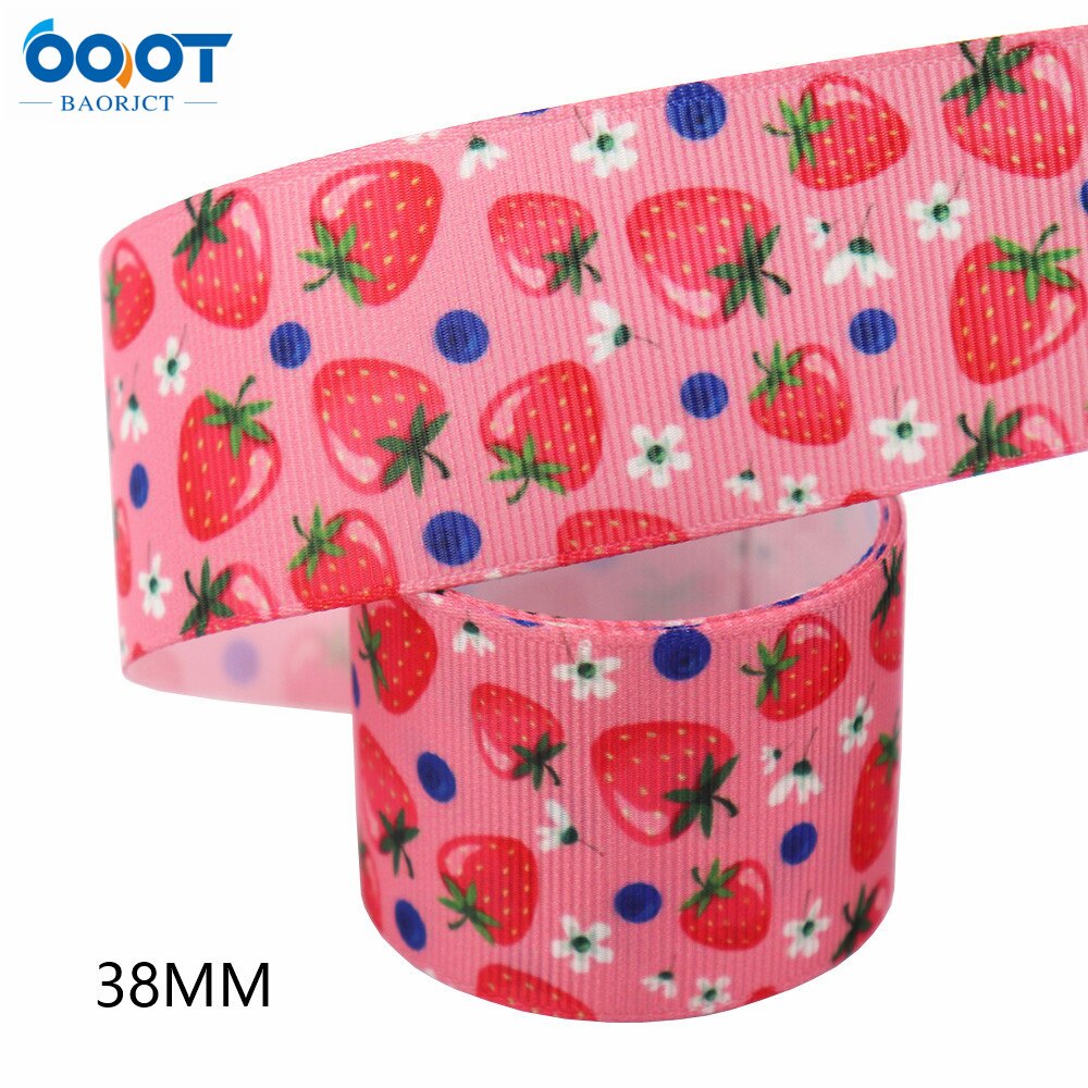 38Mm 10Yards M-21610-789 Fruit Serie Thermische Overdracht Gedrukt Grosgrain Linten, Boog Cap Diy Party Verpakking Materialen: M-21610-796