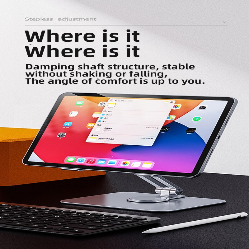 360 Rotary Phone Tablet Stand Foldable Aluminum Alloy For iPad ll Tablet iPhone Hollow Heat Dissipation Dedicated Backet