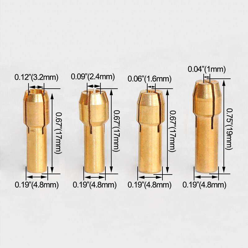 Mandrin à pince en laiton pour Mini perceuse, pour outil rotatif Dremel, stylo de gravure, mandrin à noyau en cuivre, fixation de Micro-foret