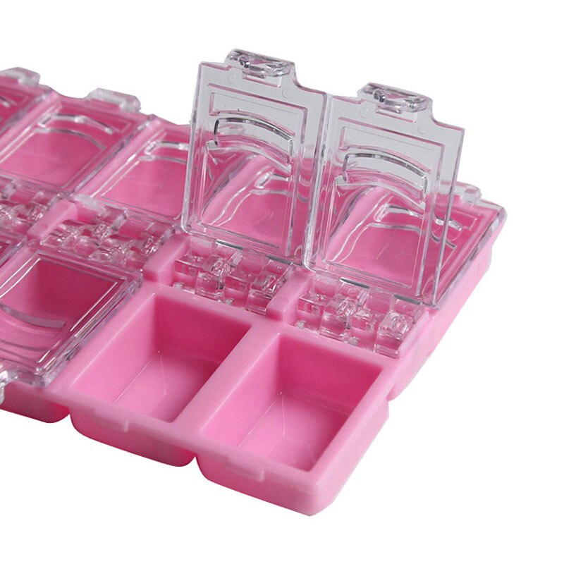 4 farver negle opbevaring case organizer klar plastik tom æske nail art rhinestones ædelstene smykker perler container