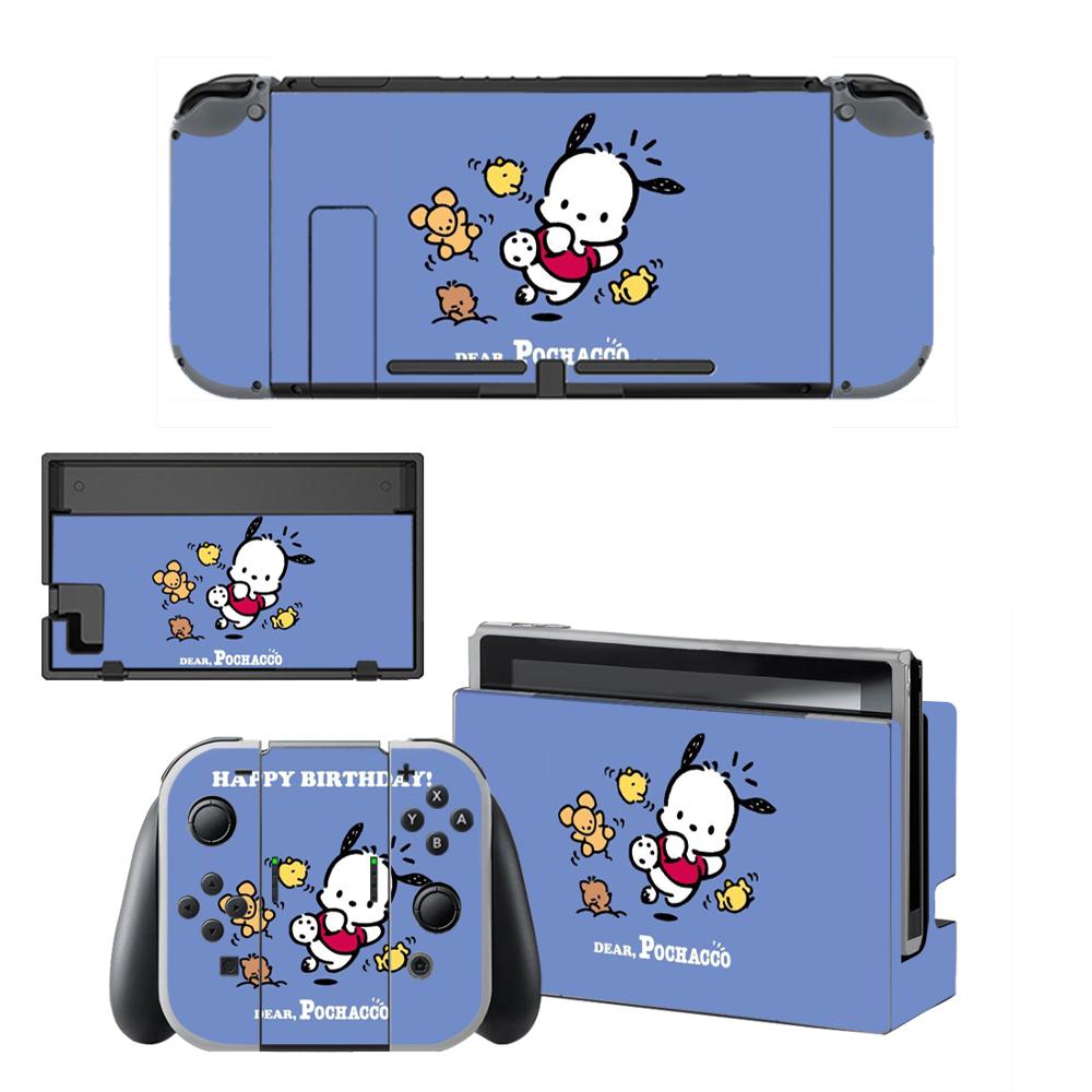 Pochacco-pegatinas de piel para Nintendo Switch, pegatinas de vinilo para consola Nintendo Switch y controlador Joy-Con: KQBYSNS0114