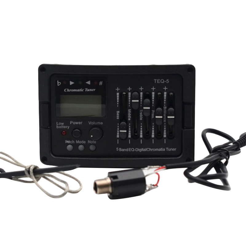 5 Band Voorversterker Voor Akoestische Gitaar Eq Equalizer Klassieke Akoestische Gitaar Versterker Digitale Blend Tuner Piezo Pickup: Without tail nails