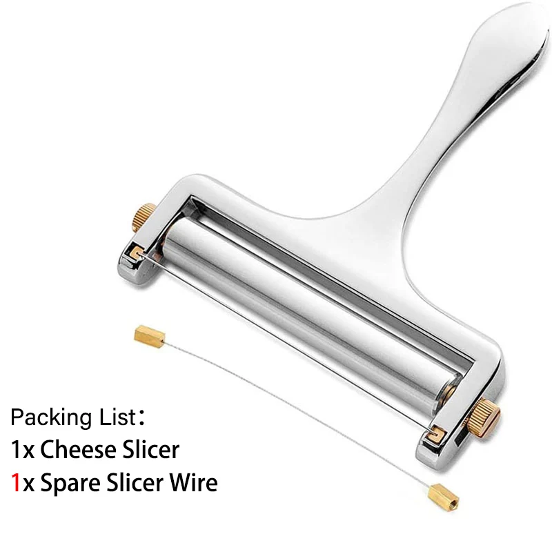 Cheese Slicers Adjustable Thickness Heavy Cheese Cutters with Wires for Soft Semi-Hard Cheese Butter 1-4 Cutting Wires Included: light green