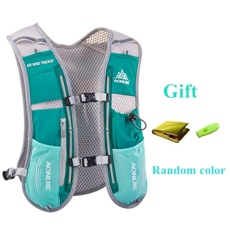 AONIJIE-mochila de hidratación de 5L, chaleco, arnés con vejiga de agua de 1.5L, Frasco blando de 500ml, senderismo, Camping, correr y Maratón: E913S Green