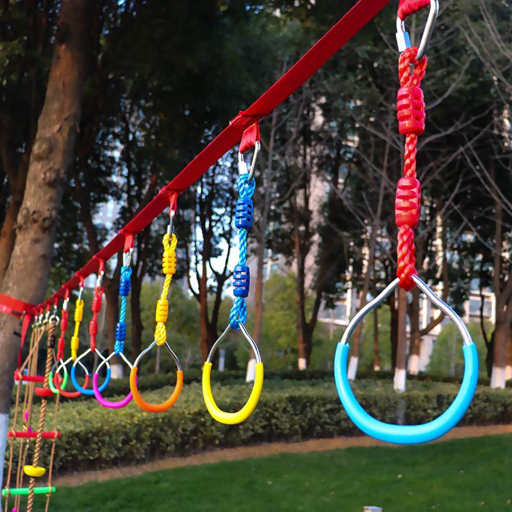 3pcs Hand Rings Climbing Swing Wall Toy Equipment For Outdoor Sports Fitness Children Ring Monkey Kids Garden Accessories Toys