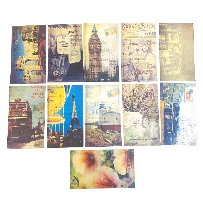 Juego de 6 tarjetas de negocios de París Vintage, tarjetas de felicitación, divertido para estudiantes, suministros de papelería para oficina y escuela