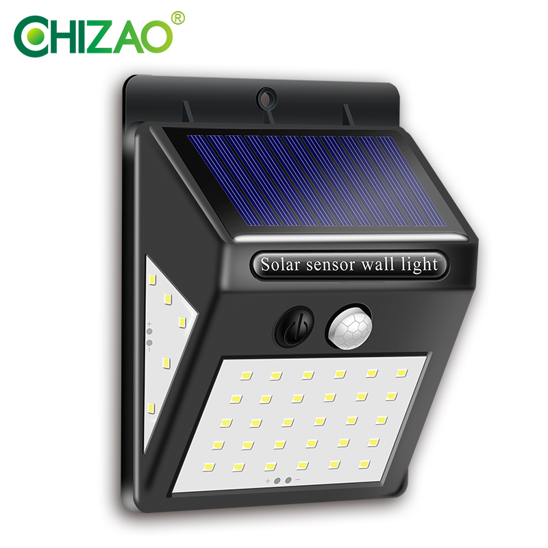 CHIZAO 40 LED Otdoor Solar Wandlamp PIR Motion Sensor IP65 Waterdichte Tuin Lampen Solar licht Draadloze Automatische opladen