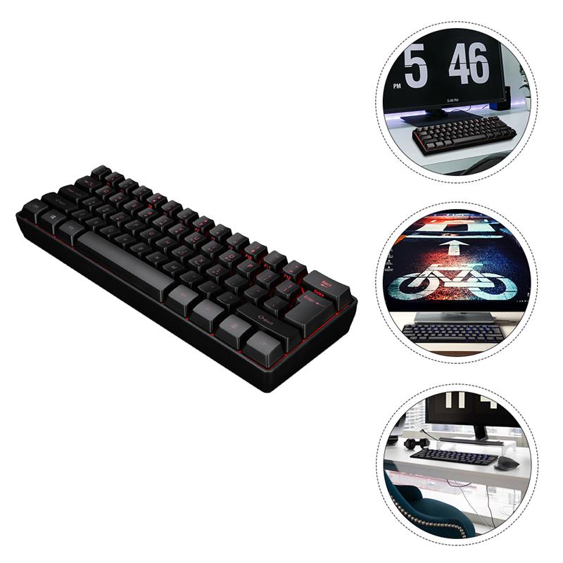 Small RGB Backlit Gaming Keyboard Wired 61 Keys Gaming Keyboard Wired Keyboard