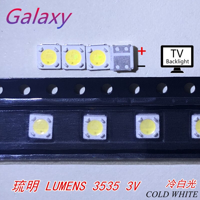 300 pièces lumens LED Rétroéclairage 1W 3V 3535 3537 Cool blanc LCD Rétro-Éclairage pour L'application TV A129CECEBP18A-2092 4D