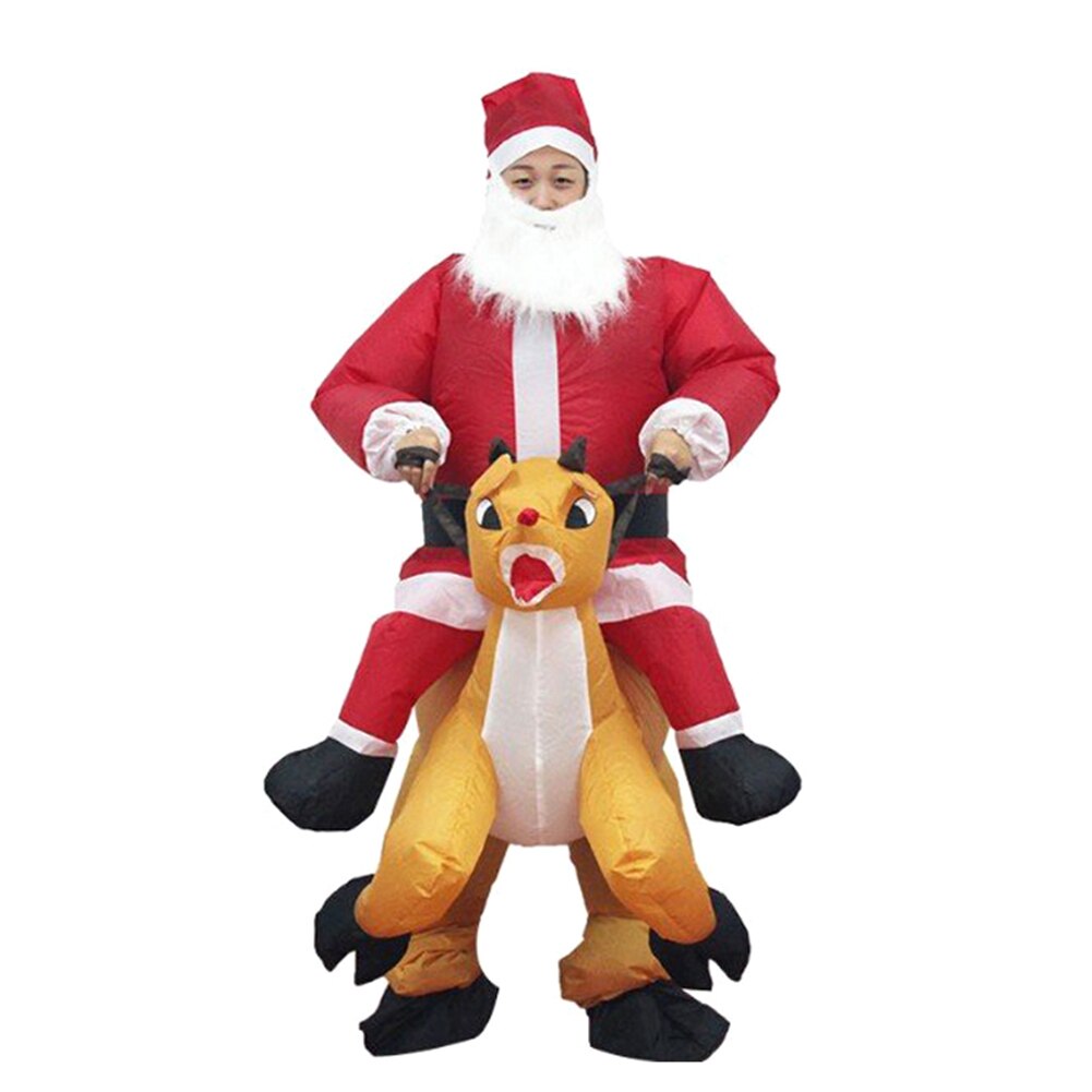 Xmas kostym klänning uppblåsbar jultomten jumpsuit vuxen sprängdräkt nin 668