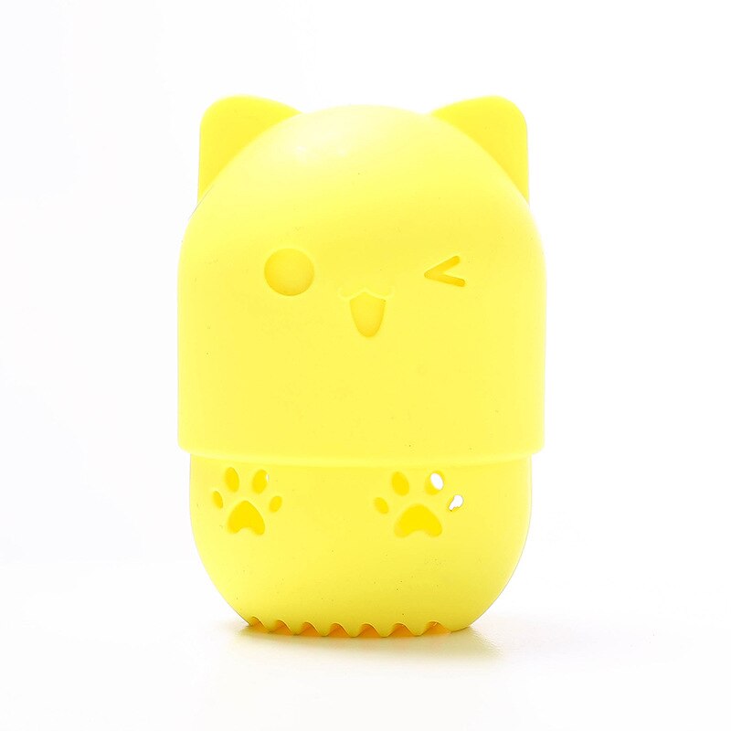 Soft Silicone Powder Puff Pink Cat Sponge Holder Drying Holder Egg Stand Beauty Sponges Case For Washing Cosmetic Make Up Tools: 08