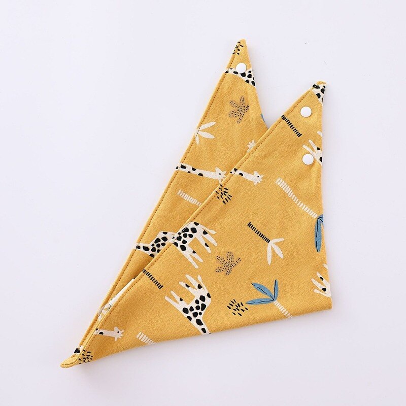 Baby Bibs Triangle Double Cotton Bibs Cartoon Print Saliva Towel Baby Boys Girls Feeding Apron Cotton Bandana Bibs