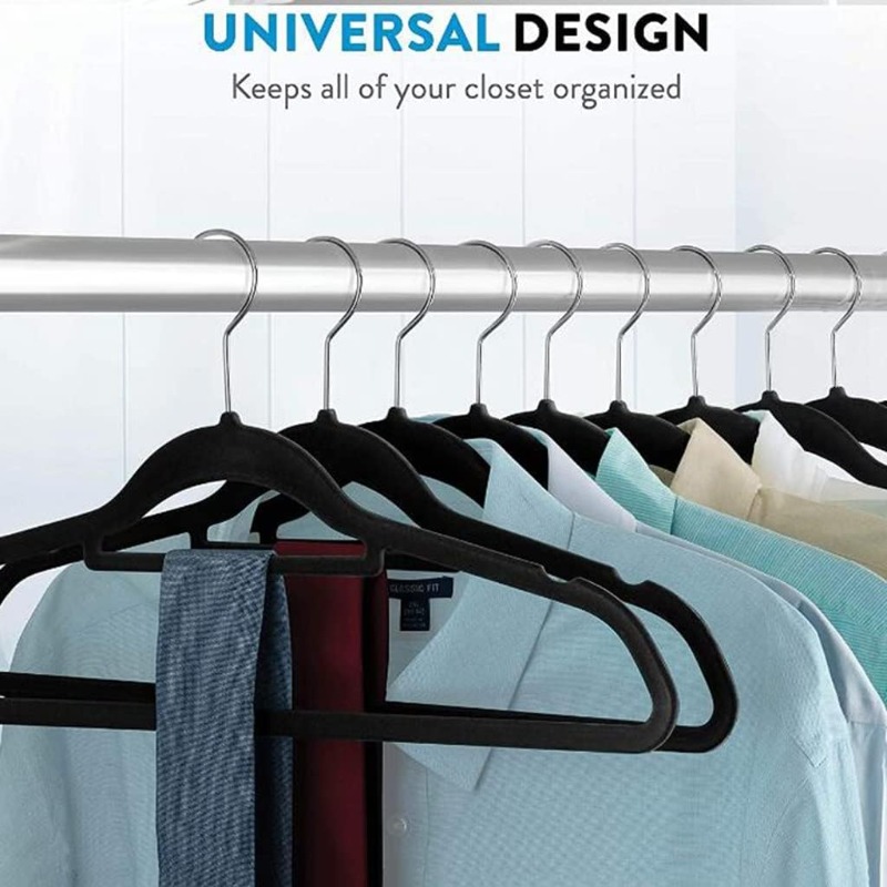 Appendiabiti floccato Grucce in velluto antiscivolo Grucce per asciugatura resistenti Portaoggetti per pantaloni Appendiabiti Organizzatore per camicie Giacca