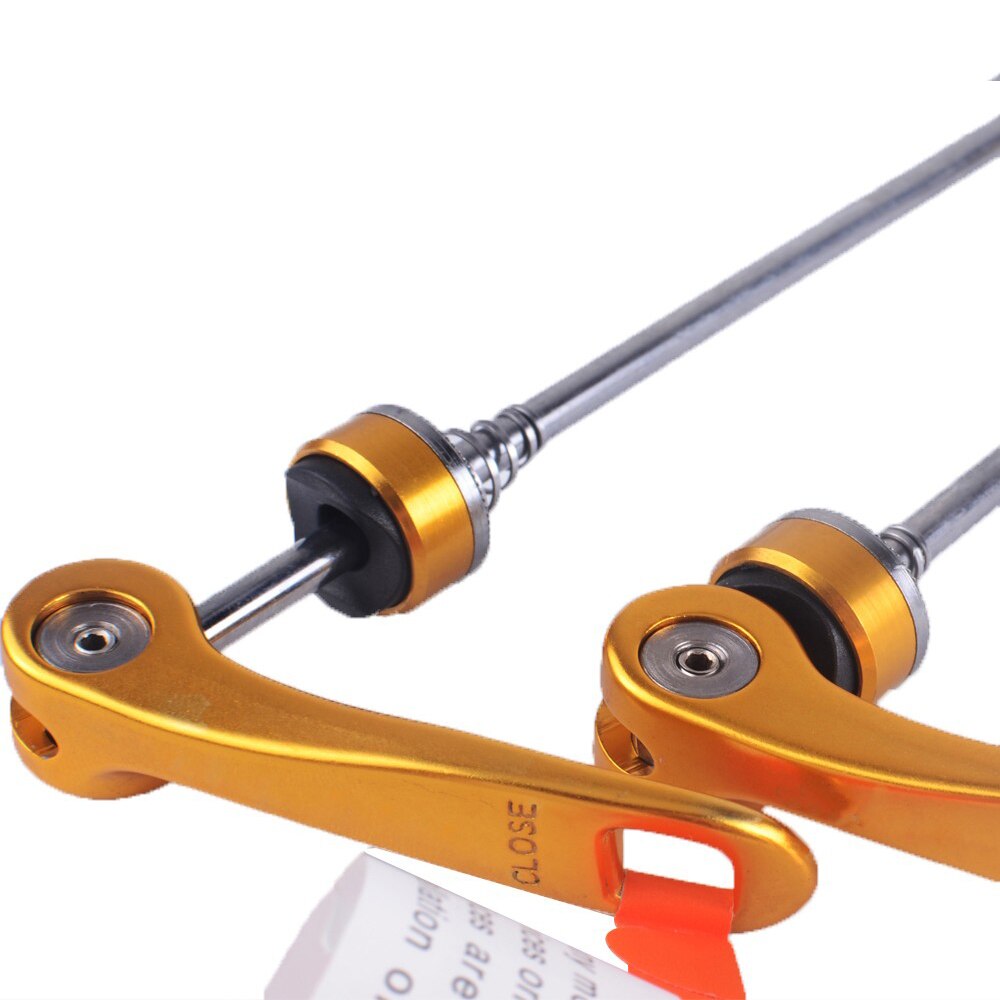 ZTTO 1 par de llanta de bicicleta MTB brochetas de ultraligero de liberación rápida pinchos accesorios de aleación de aluminio partes de bicicleta pinchos: YELLOW