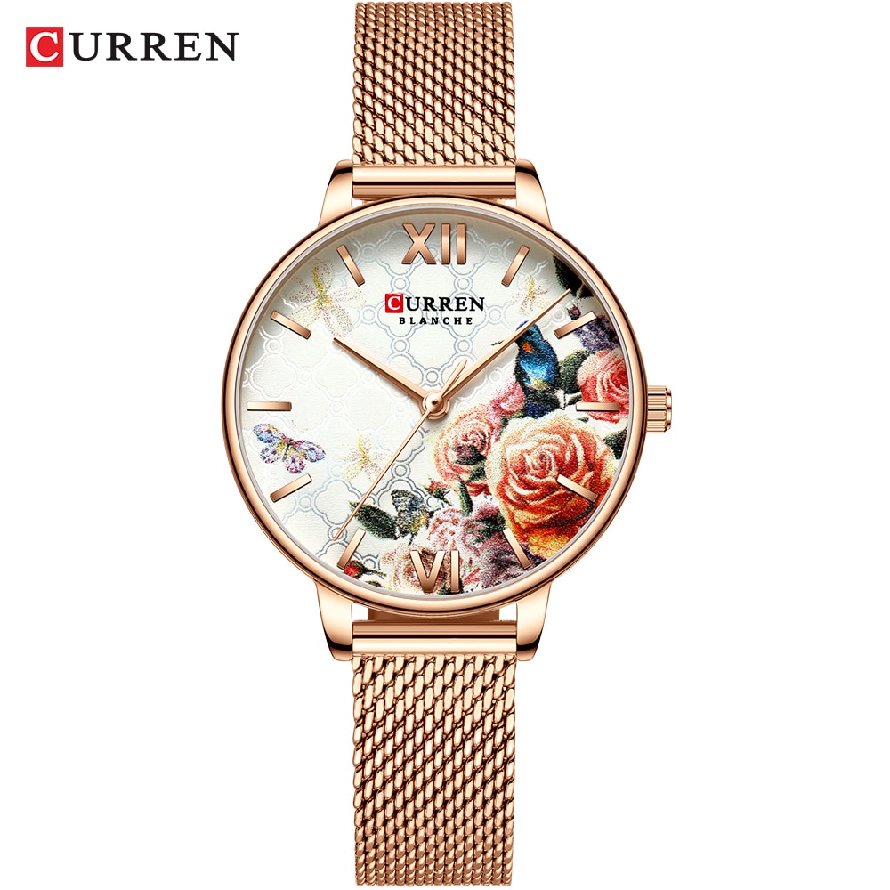 Dameshorloges curren dameshorloge casual dames quartz polshorloges met roestvrijstalen armband