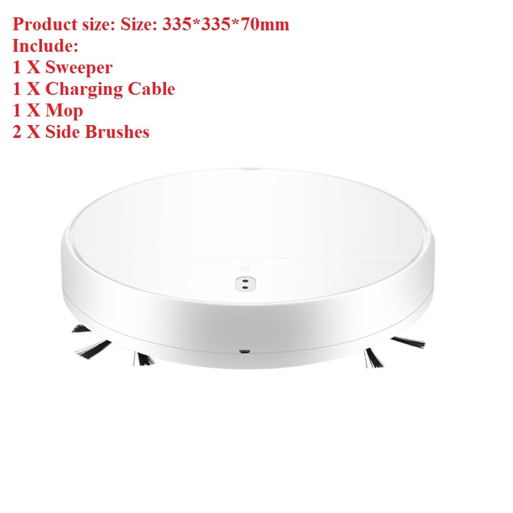 Aspirapolvere Robot pulizia carica USB pulizia automatica a secco pavimento umido spazzatrice intelligente spazzare spazzare spazzare strumento di aspirazione: White D