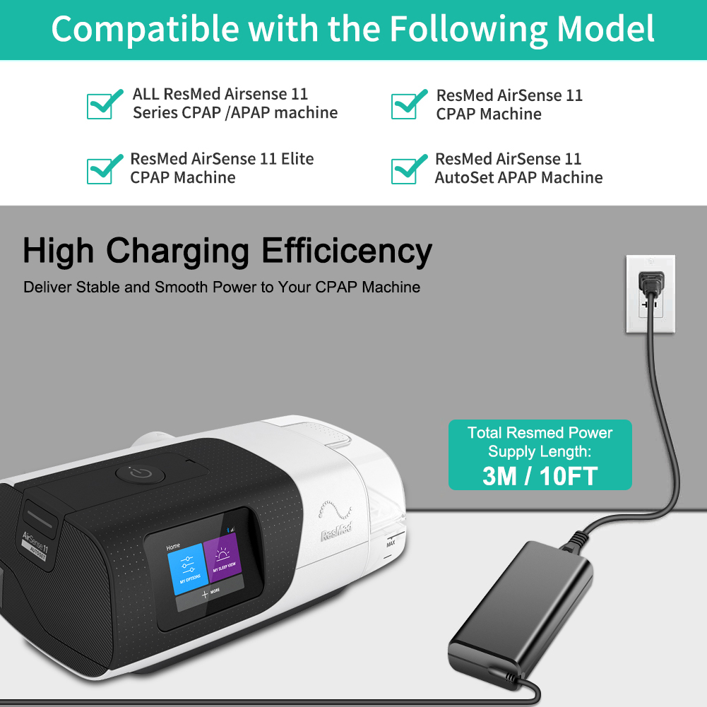 24v 2.5a 65w Wechselstrom adapter für resmed air sense 11 autoset elite cpap netzteil resmed air11 s11 2,71 e1399 us/eu/uk/eu stecker
