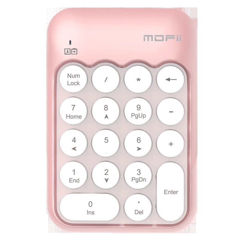 Wireless Tastatur Maus Kit für Notebook mit Freies Maus Pad 1600DPI Drahtlose Maus Retro Punk Bunte 84 Runde Schlüssel tastatur: b pink Number Pad