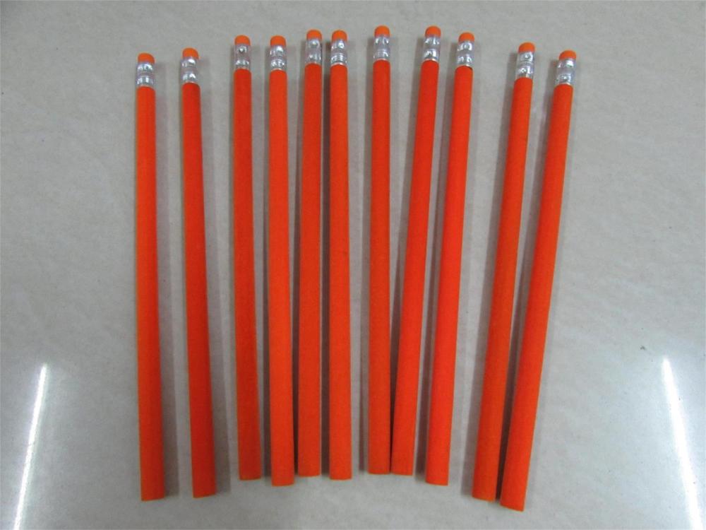 Houten potlood fluwelen potlood 50 stuks milieuvriendelijke hotel potlood: Orange