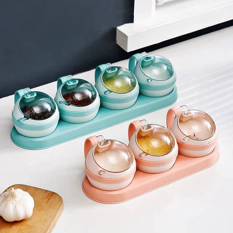 3/4 st set nordisk kryddlåda kök salt socker förvaringslådor hållare plast kryddburk krydda cruet hem köksredskap