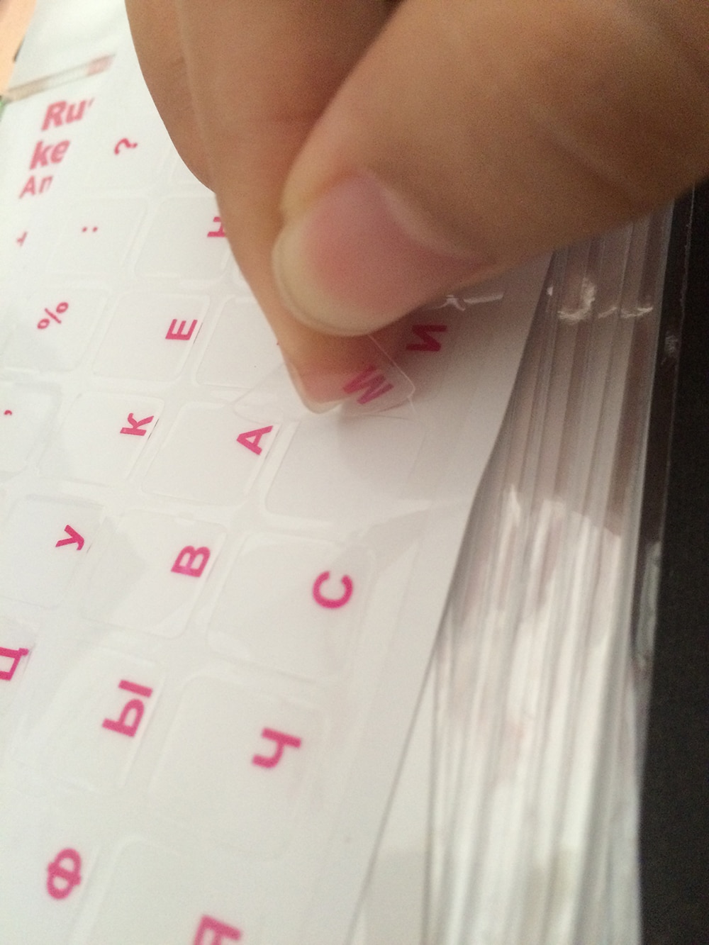 Transparent Russian Letters Keyboard Stickers Waterproof Super Durable Alphabet For Laptop General Keyboard 10'' inch