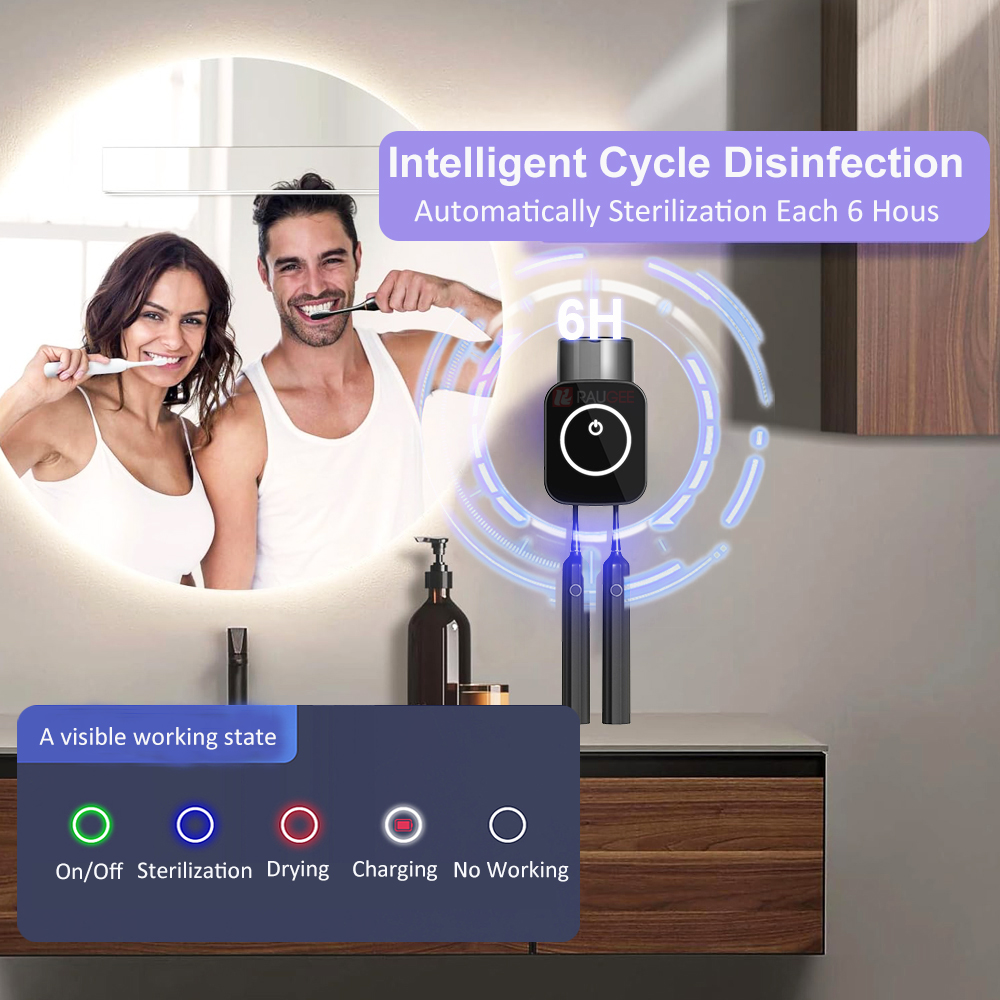 Tandenborstel Ontsmettingsmiddel Beugel UV Verwarmde Drooghouder Draagbare Wandgemonteerde Tandenborstel UV Sterilisator Spoelbeker Opslaghouder