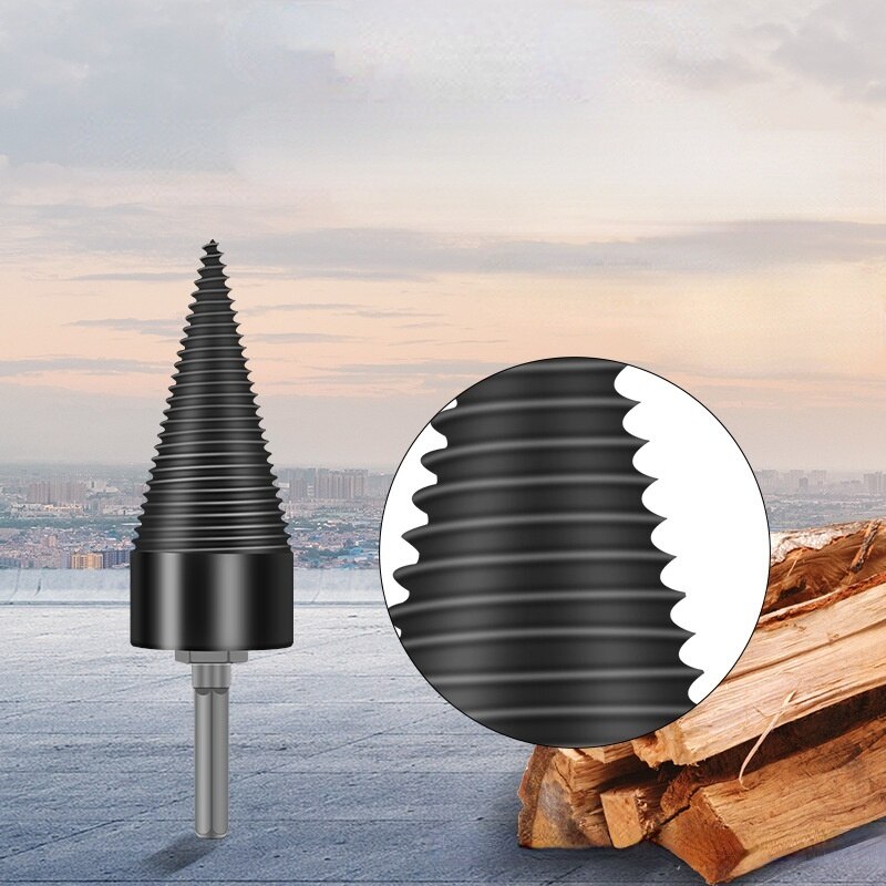 Foret à bois torsadé 32/42mm, foret de séparation pour bois de chauffage, séparateur de bois, cônes de vis, foret carré rond Hexagonal pour perceuse à percussion