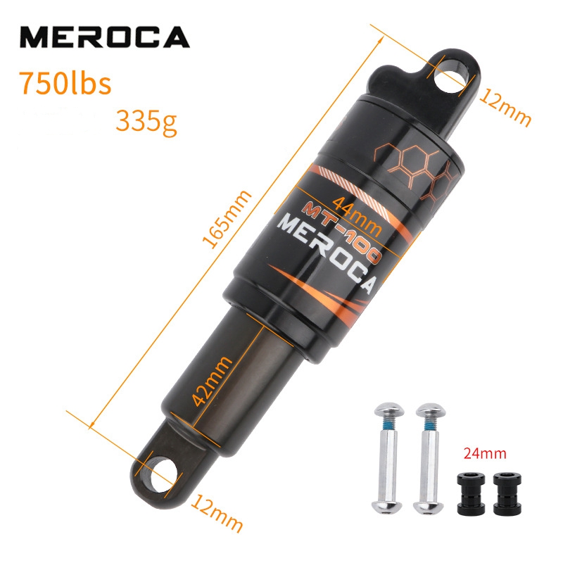 MEROCA-amortiguador de MT-100 para bicicleta de montaña, resorte de aceite, 125/150/165/190mm, piezas de bicicleta Iamok, 750/850/1000lbs: 165mm x 750lbs
