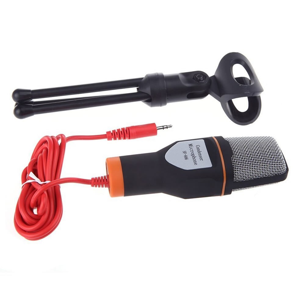 Mic SF-666 Microphone 3.5mm Jack Wired With Stand Tripod Handheld Mic For PC Chatting Singing Karaoke Laptop