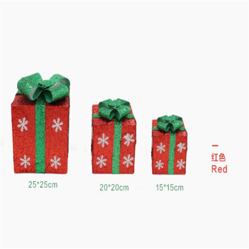 Christmas Eve Box Large Xmas Wrapping Boxes Red Ribbon Lids: Red / 20X20