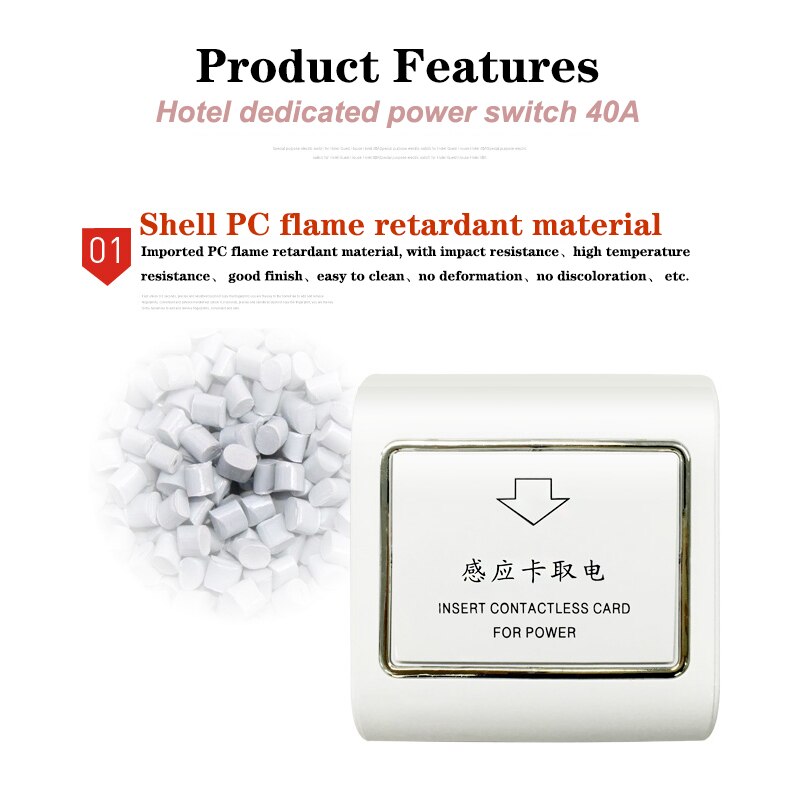 Factory Price 125KHz Hotel Card Key Switch Electric Wall Insert Key Switch With T5577/EM4305 Card Gold With Gold Side