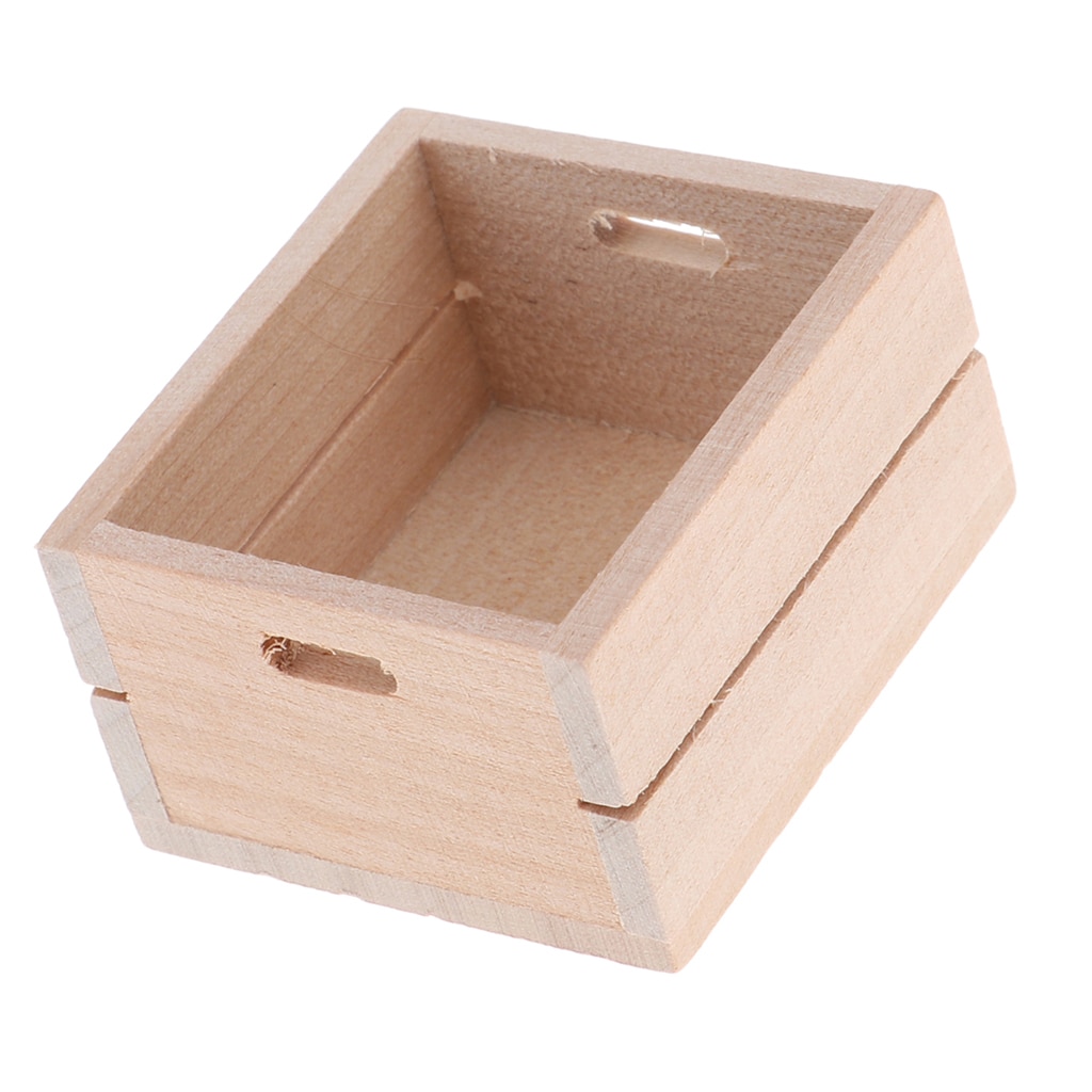 Poppenhuis miniatuur ( 1/12 schaal) van hout, opbergdoos voor groenten