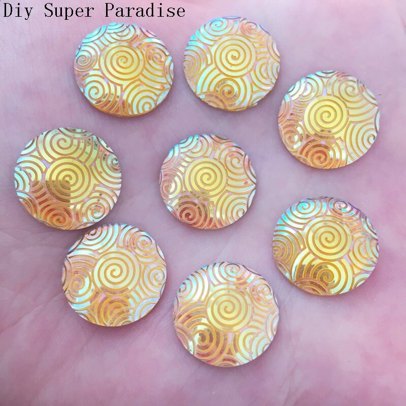 DIY 20pcs 16mm AB Resin Round FlatBack Scrapbook Accessories Wedding Scrapbook Craft K43: K435