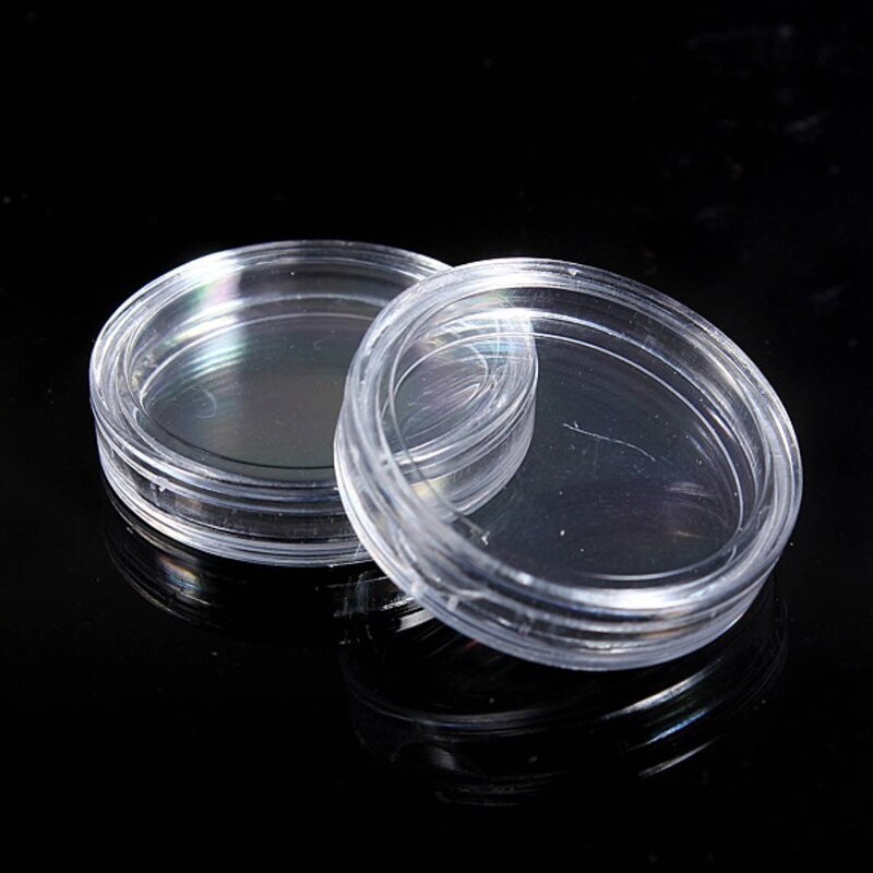 10 pcs Transparent small plastic coin box 18mm