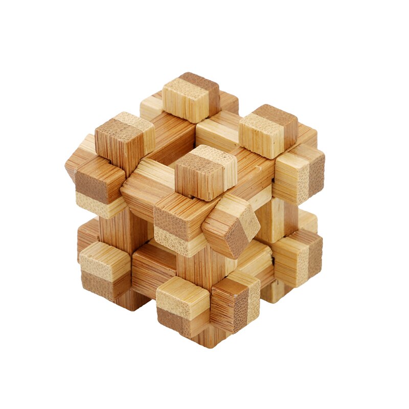 IQ Brain Teaser Wooden Interlocking Burr 3D Puzzles Game Toy Intellectual Educational For Adults Kids