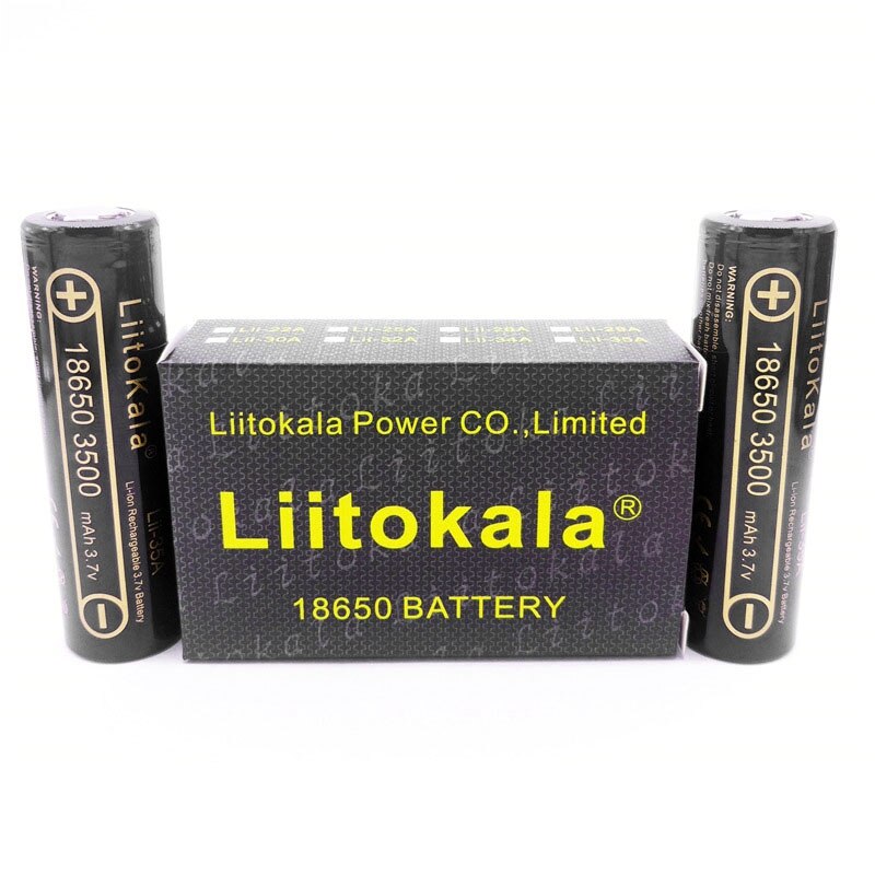 LiitoKala Lii-35A 18650 Li-Ion Battery 3.7 3500MAh Rechargeable Li-Ion High Battery for Flashinglig 2 Pack